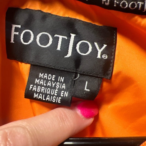 Footjoy Pullover Windbreaker FJ Golf Jacket Mens Large Orange V-Neck L - Picture 5 of 10